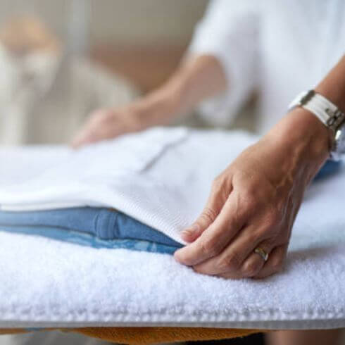 Professional wash and fold laundry service at Lux Laundromat